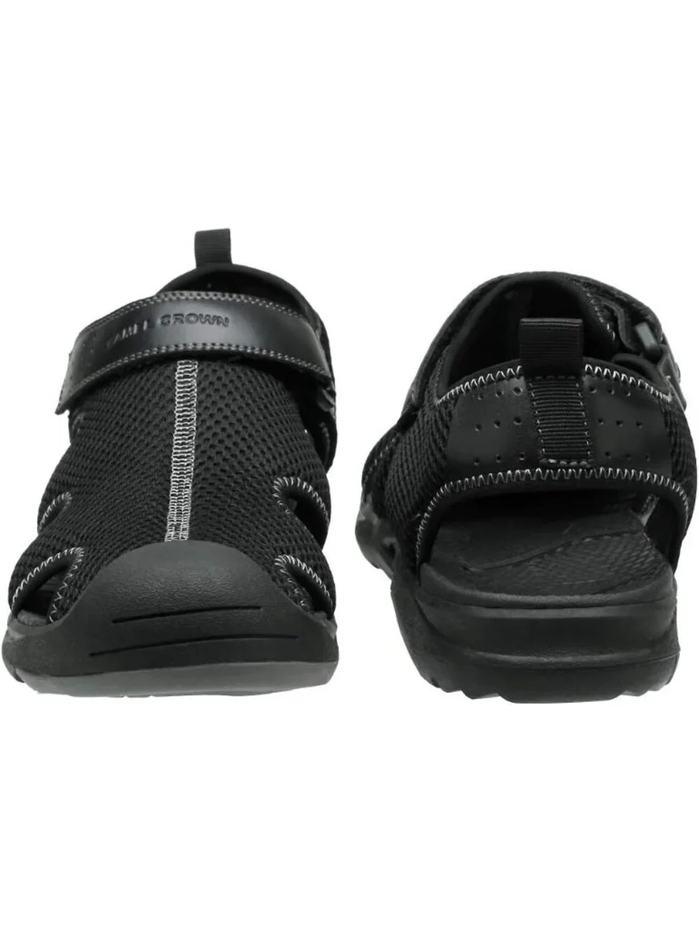 Men's All Black Mesh Hiking Sandals Closed-Toe Beach Sandal for Athletic Outdoor